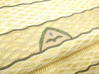 平和屋着物▽太鼓柄袋帯　スリーシーズン　春夏秋　すくい織　花唐草文　金銀糸　正絹　逸品　CABE8768hy