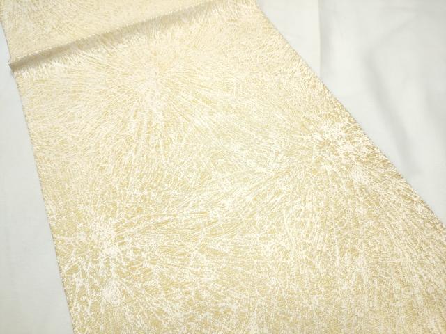 平和屋着物●龍村美術織物　たつむら　九寸開き名古屋帯　菊もみ　金糸　正絹　逸品　CABE8784hy
