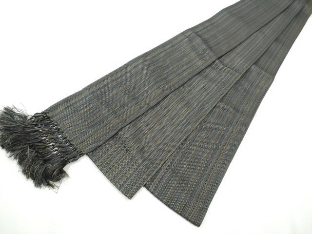 平和屋着物●男性　本場筑前博多織　角帯　霞文　正絹　逸品　CABE8794hy