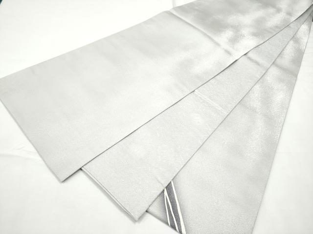 平和屋着物●IKKI流　斉藤一騎　京都の名門ブランド　銀花仙　太鼓柄袋帯　枝葉文　銀通し地　正絹　逸品　CABE8798hy