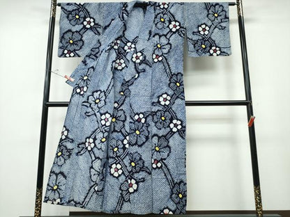 平和屋着物∴夏物 浴衣 有松鳴海絞り 枝梅文 綿 逸品 CABE8801ng