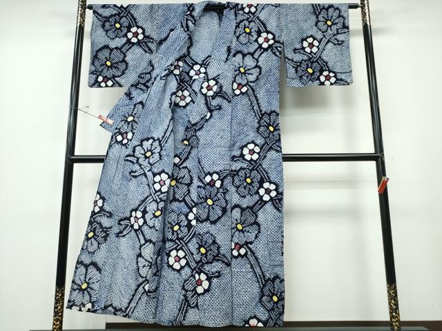 平和屋着物∴夏物 浴衣 有松鳴海絞り 枝梅文 綿 逸品 CABE8801ng