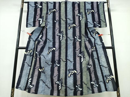 平和屋着物∴夏物 浴衣 有松鳴海絞り 乱菊 間道 綿 逸品 CABE8806ng