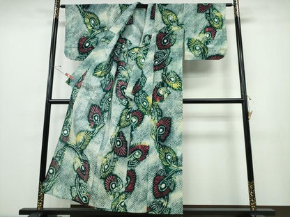 平和屋着物∴夏物 浴衣 有松鳴海絞り 孔雀羽文 綿 逸品 未使用 CABE8808ng