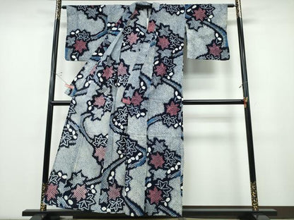 平和屋着物∴夏物 浴衣 有松鳴海絞り 枝葉文 綿 逸品 CABE8818ng