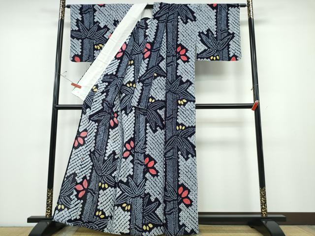 平和屋着物∴夏物 浴衣 有松鳴海絞り 笹竹文 綿 逸品 CABE8819ng