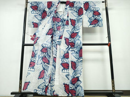 平和屋着物∴夏物 浴衣 有松鳴海絞り 草花文 綿 逸品 CABE8821ng
