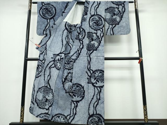 平和屋着物∴夏物 浴衣 有松鳴海絞り 花丸文 綿 逸品 CABE8825ng