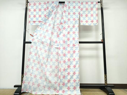 平和屋着物∴夏物 浴衣 綿紅梅 舞花文 綿 逸品 CABE8830ng