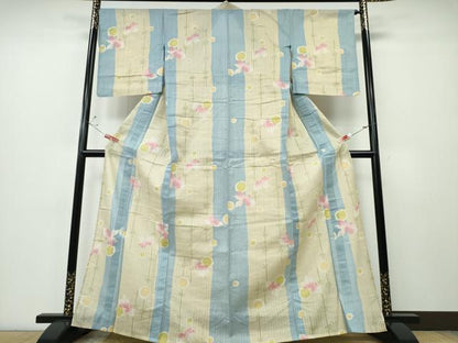 平和屋着物∴夏物 浴衣 金魚 水玉 間道 綿 逸品 CABE8831ng