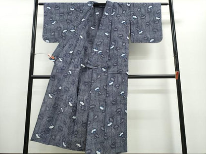 平和屋着物∴夏物 浴衣 立涌扇文 リップル生地 綿 逸品 未使用 CABE8837ng