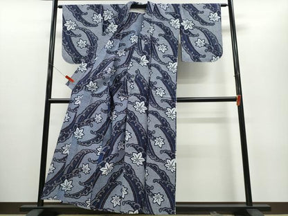 平和屋着物∴夏物 浴衣 立波舞花文 リップル生地 綿 逸品 未使用 CABE8840ng