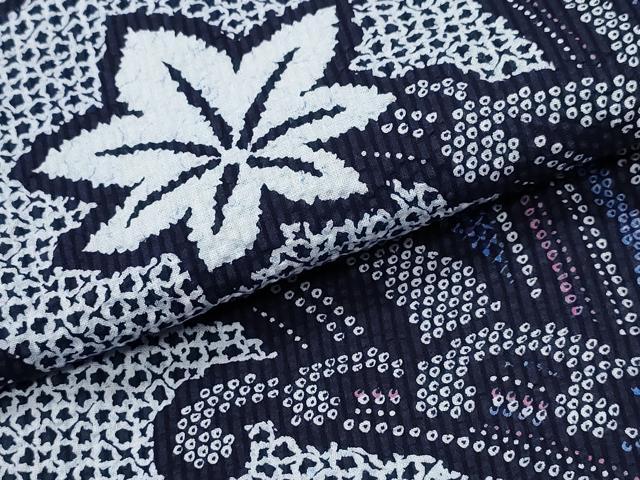平和屋着物∴夏物 浴衣 立波舞花文 リップル生地 綿 逸品 未使用 CABE8840ng