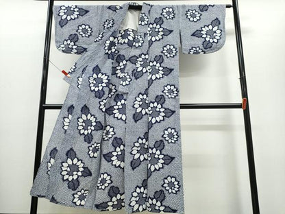 平和屋着物∴夏物 浴衣 舞花文 リップル生地 綿 逸品 CABE8841ng