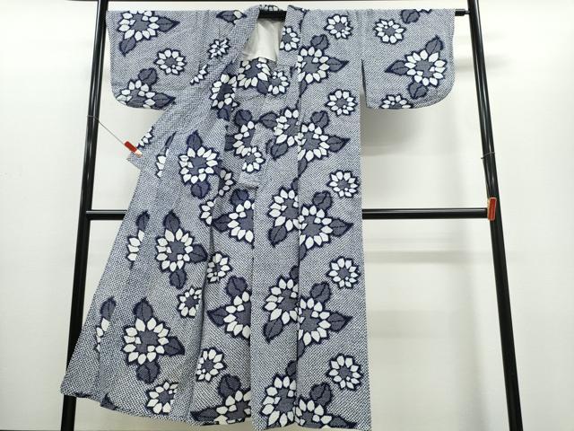 平和屋着物∴夏物 浴衣 舞花文 リップル生地 綿 逸品 CABE8841ng