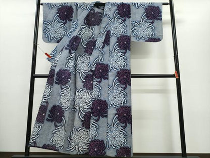 平和屋着物∴夏物 浴衣 乱菊 リップル生地 綿 逸品 CABE8842ng