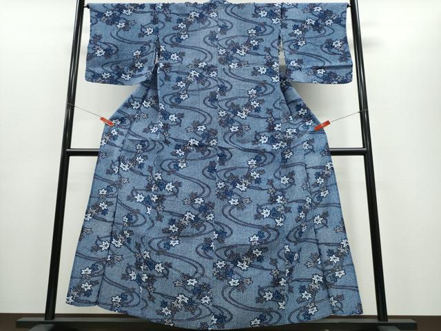 平和屋着物∴夏物 浴衣 竜田川 リップル生地 綿 逸品 CABE8843ng