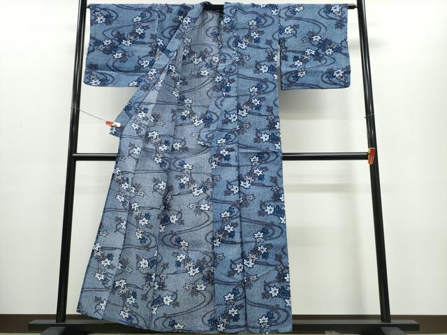 平和屋着物∴夏物 浴衣 竜田川 リップル生地 綿 逸品 CABE8843ng