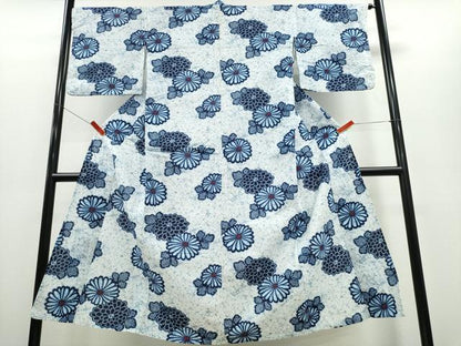 平和屋着物∴夏物 浴衣 舞菊文 リップル生地 綿 逸品 CABE8844ng
