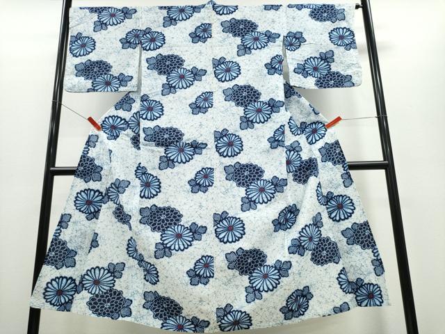 平和屋着物∴夏物 浴衣 舞菊文 リップル生地 綿 逸品 CABE8844ng