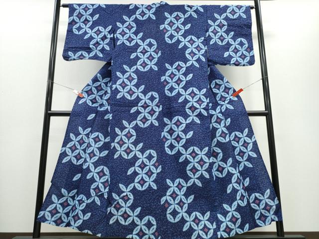 平和屋着物∴夏物 浴衣 七宝文 リップル生地 綿 逸品 CABE8846ng