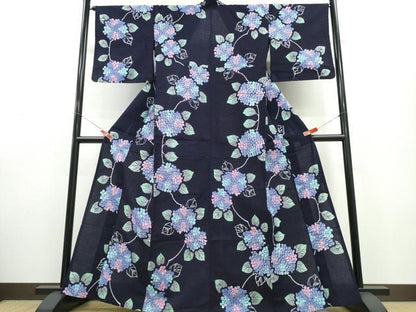 平和屋着物∴夏物 浴衣 紫陽花 日本製 綿 逸品 CABE8847ng