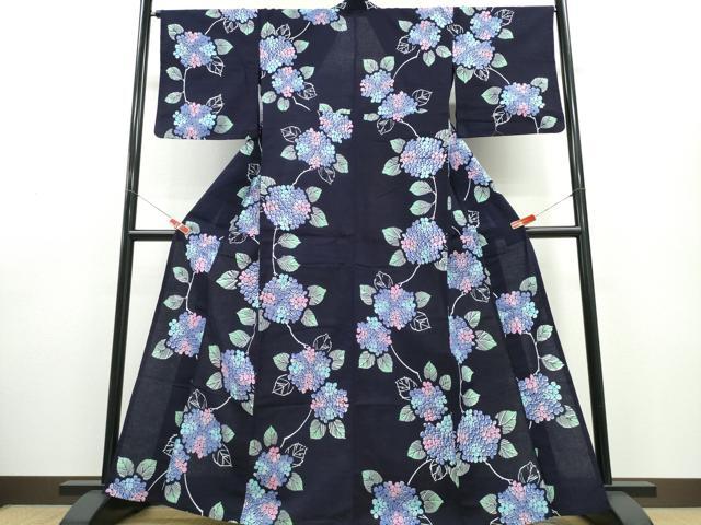 平和屋着物∴夏物 浴衣 紫陽花 日本製 綿 逸品 CABE8847ng