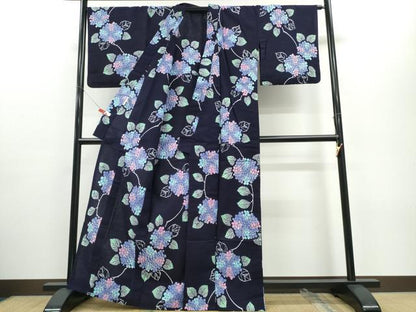平和屋着物∴夏物 浴衣 紫陽花 日本製 綿 逸品 CABE8847ng