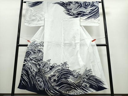 平和屋着物∴夏物 浴衣 訪問着 立波龍文 綿 逸品 CABE8848ng
