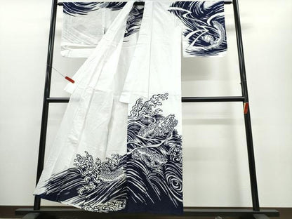 平和屋着物∴夏物 浴衣 訪問着 立波龍文 綿 逸品 CABE8848ng
