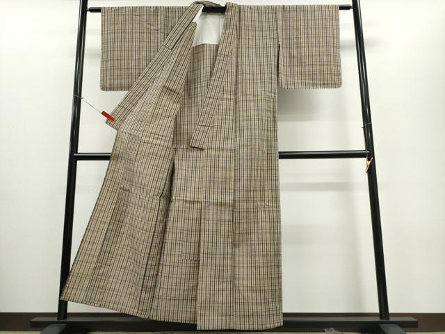 平和屋着物∴夏物 阿波しじら織 浴衣 格子柄 綿 逸品 CABE8849ng