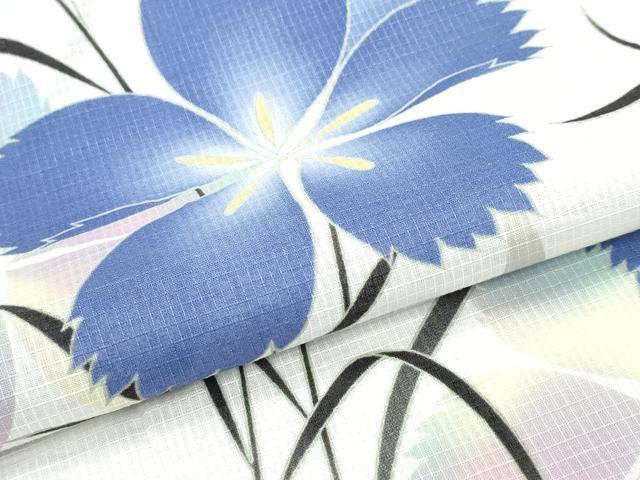 平和屋着物∴夏物　浴衣　綿紅梅　草花文　綿　逸品　CABE8851ng