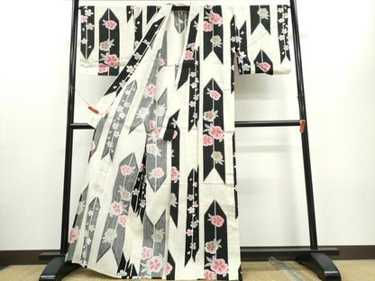 平和屋着物∴夏物 浴衣 矢羽花文 日本製 綿 逸品 CABE8853ng