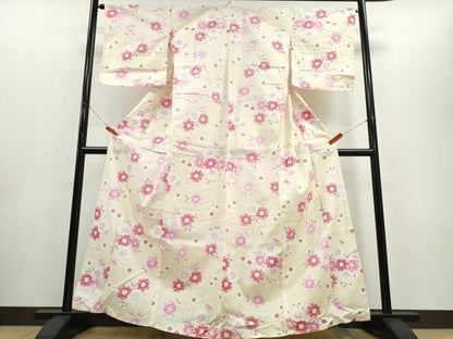 平和屋着物∴夏物 浴衣 舞桜 ラメ 綿 逸品 CABE8854ng