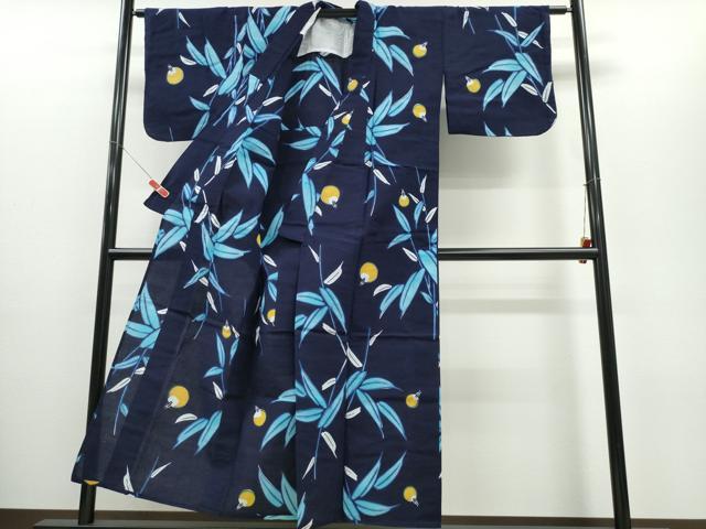 平和屋着物∴夏物 浴衣 蛍 笹竹文 綿 逸品 CABE8859ng