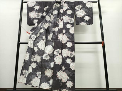 平和屋着物∴夏物 浴衣 紫陽花 銀彩 綿 逸品 CABE8860ng