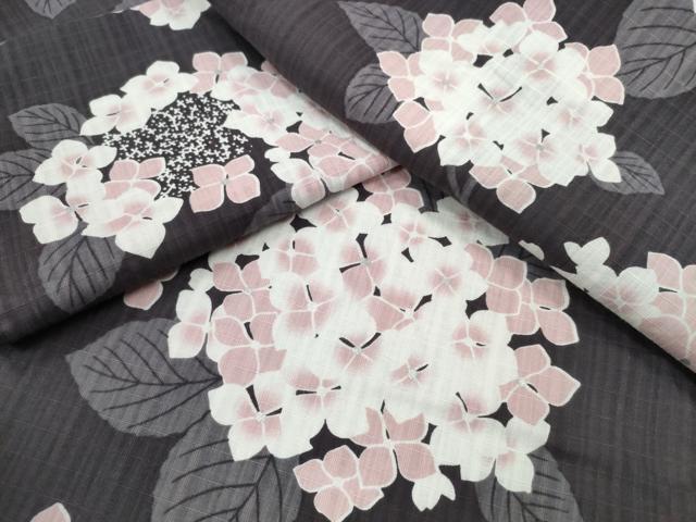 平和屋着物∴夏物 浴衣 紫陽花 銀彩 綿 逸品 CABE8860ng
