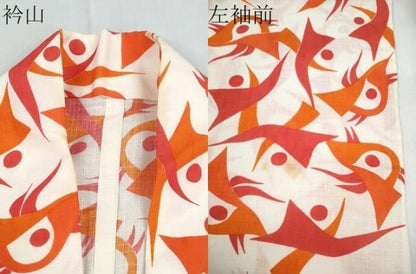 平和屋着物∴夏物 浴衣・小紋兼用 幾何学文様 洗える着物 CABE8864ng