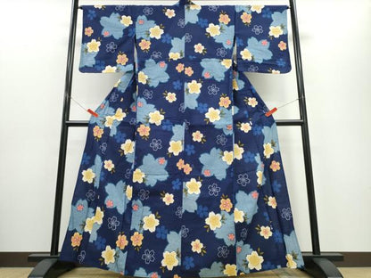 平和屋着物∴夏物 浴衣 舞桜 綿 逸品 CABE8865ng