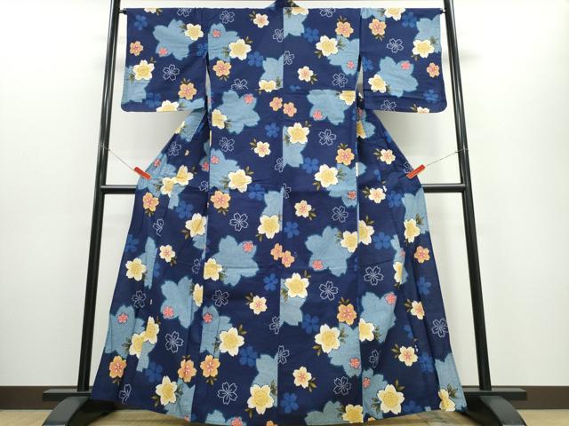 平和屋着物∴夏物 浴衣 舞桜 綿 逸品 CABE8865ng