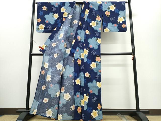 平和屋着物∴夏物 浴衣 舞桜 綿 逸品 CABE8865ng
