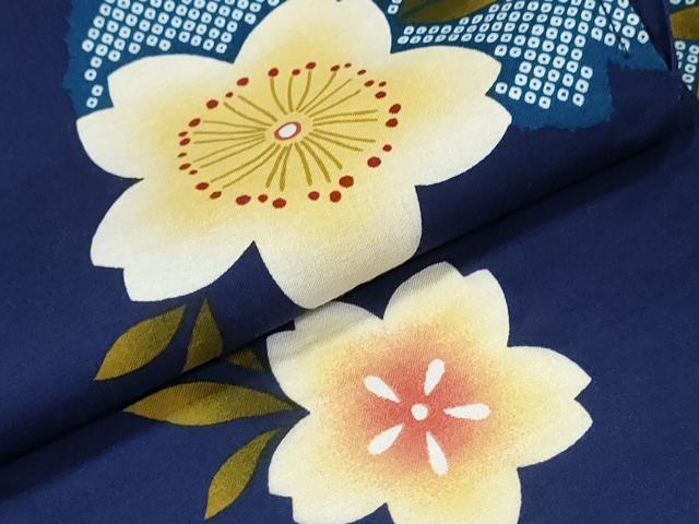 平和屋着物∴夏物 浴衣 舞桜 綿 逸品 CABE8865ng