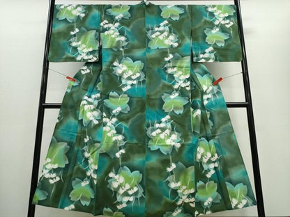 平和屋着物∴夏物 浴衣 草花文 綿 逸品 CABE8866ng