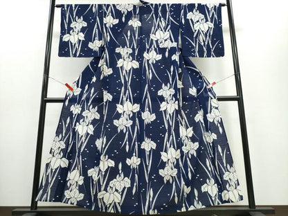 平和屋着物∴夏物 浴衣 綿絽 杜若 綿 逸品 CABE8869ng