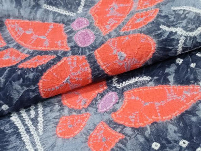 平和屋着物∴夏物 浴衣 有松鳴海絞り 舞蝶文 綿 逸品 CABE8870ng