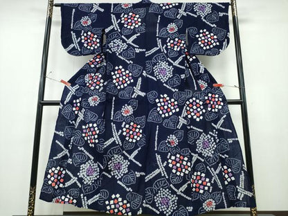 平和屋着物∴夏物 浴衣 有松鳴海絞り 籬紫陽花文 綿 逸品 CABE8878ng