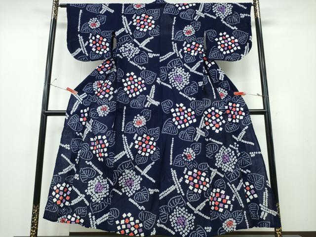 平和屋着物∴夏物 浴衣 有松鳴海絞り 籬紫陽花文 綿 逸品 CABE8878ng