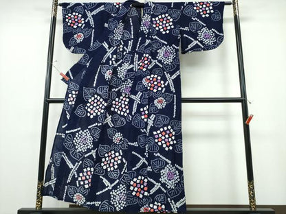 平和屋着物∴夏物 浴衣 有松鳴海絞り 籬紫陽花文 綿 逸品 CABE8878ng