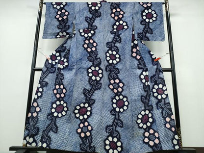 平和屋着物∴夏物 浴衣 有松鳴海絞り 枝菊文 綿 逸品 CABE8880ng