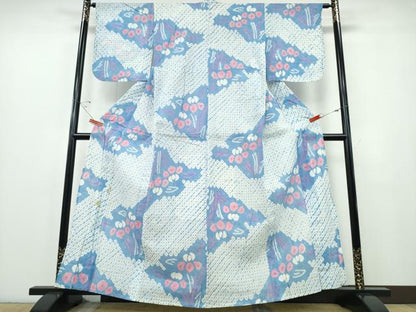 平和屋着物∴夏物 浴衣 有松鳴海絞り 杜若 綿 逸品 CABE8886ng